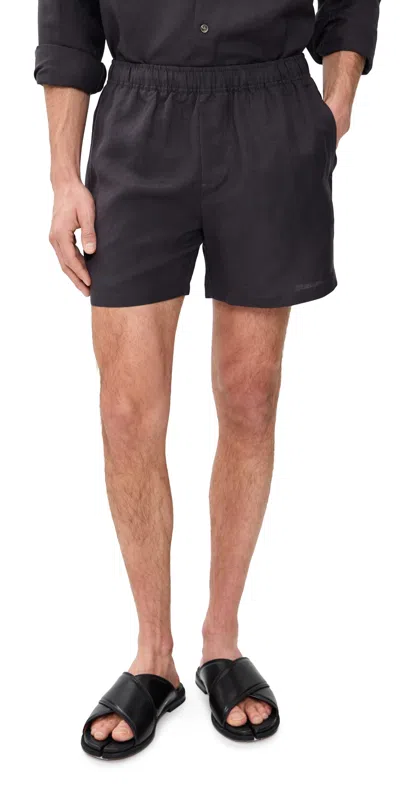 Auto-reply™ Linen Shorts 4.75 Granite In Black