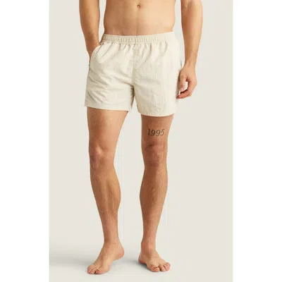Auto-reply™ Sebastian Solid 4-inch Nylon Swim Trunks In Cloud/light Pastel