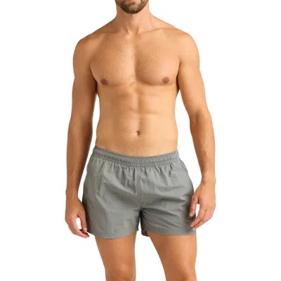 Auto-reply™ Sebastian Solid 4-inch Nylon Swim Trunks In Seal Gray