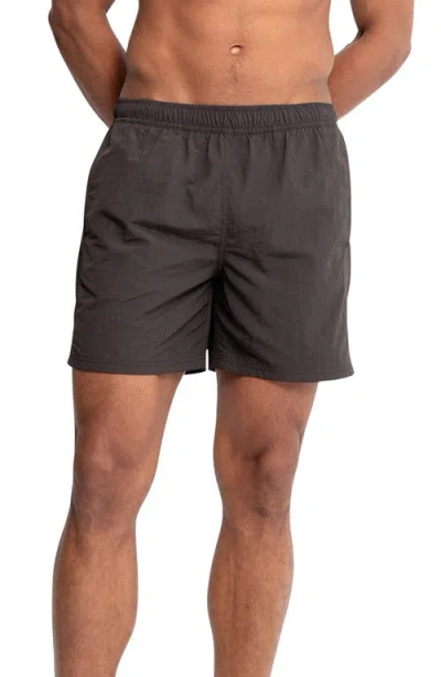 Auto-reply™ Sebastian Solid 5.5-inch Nylon Swim Trunks In Brown