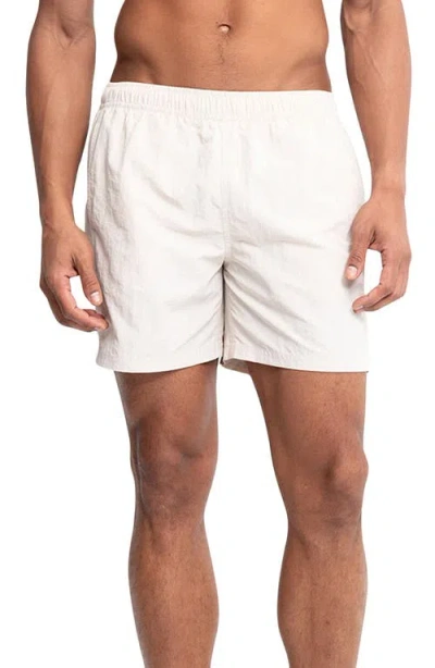 Auto-reply™ Sebastian Solid 5.5-inch Nylon Swim Trunks In White
