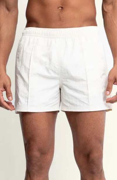 Auto-reply™ Sebastian Vertical Pintuck 4-inch Nylon Swim Trunks In White