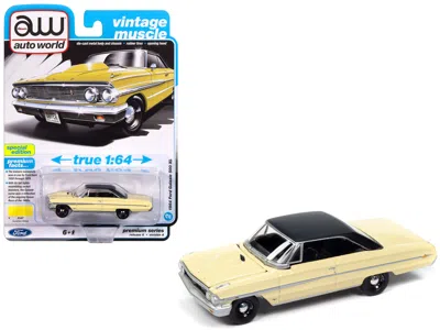 Autoworld 1964 Ford Galaxie 500 Xl Sunshine Yellow With Black Top "vintage Muscle" Series 1/64 Diecast Model C