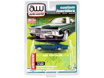 Autoworld 1966 Chevrolet Impala Ss Blue Metallic With Graphics "custom Lowriders" Limited Edition To 4800 Piec