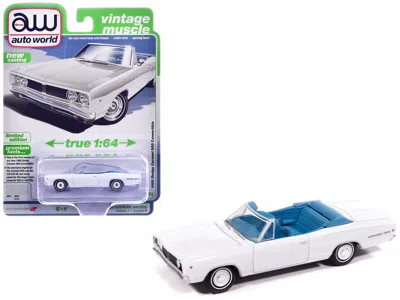 Autoworld 1968 Dodge Coronet 500 Convertible White With Blue Interior "vintage Muscle" Series 1/64 Diecast Mod