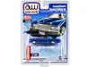 Autoworld 1975 Cadillac Eldorado Dark Blue Metallic With Light Blue (partial) Vinyl Top "custom Lowriders" Lim