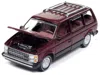 Autoworld 1985 Dodge Caravan Van Crimson Red And Black "mighty Minivans" Series 1/64 Diecast Model Car By Auto