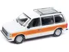 Autoworld 1985 Dodge Caravan Van White With Woodgrain Side Panels "mighty Minivans" Series 1/64 Diecast Model