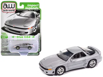 Autoworld 1993 Mitsubishi 3000gt Vr-4 Zurich White Silver Metallic "import Legends" Series 1/64 Diecast Model 