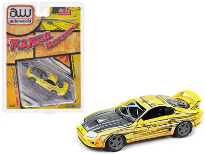 Autoworld 1997 Toyota Supra Yellow With Manga Art Style Graphics Limited Edition To 4800 Pieces Worldwide "man