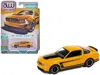 Autoworld 2012 Ford Mustang Boss 302 Yellow Blaze With Black Accents "modern Muscle" Series 1/64 Diecast Model In Yellow