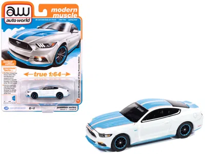 Autoworld 2016 Ford Mustang Gt King Premier Edition "petty's Garage" Oxford White With Petty Blue Stripes "mod