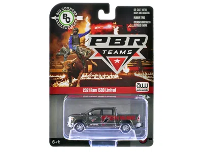 Autoworld 2021 Ram 1500 Limited Pickup Truck "pbr (professional Bull Riders)" Gray Metallic With Graphics "big
