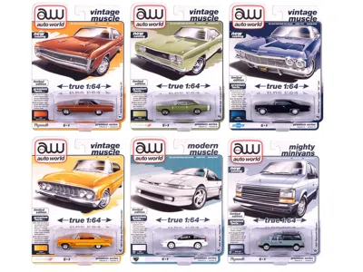 Autoworld Auto World Premium 2025 Release 2 Set A Of 6 Pieces 1/64 Diecast Model Cars