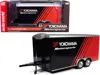 Autoworld Four Wheel Enclosed Car Trailer "yokohama Motorsports" Black And Red For 1/18 Scale Model Cars By Au