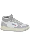 Autry Leather Mid-top Sneakers Contrast Sole In Gray