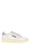 Autry Medalist Leather Low-top Sneakers In Silver