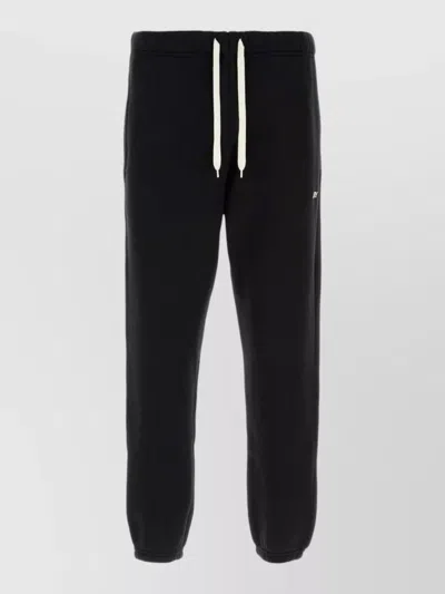 Autry Cotton Joggers Side Pockets Back Pocket Ribbed In Black