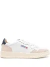 Autry 'medalist' White Low Top Sneakers With Beige Suede Details In Weiss