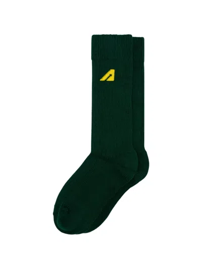 Autry A-arrow Ribbed-knit Socks In Green