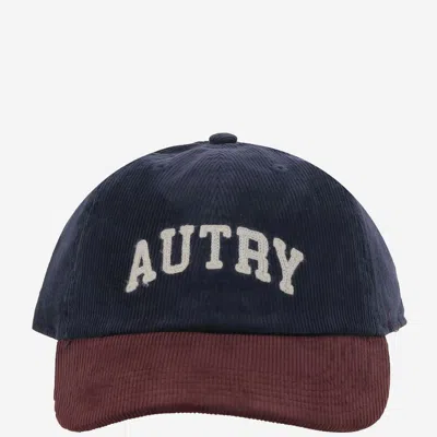 Autry Acpuq9bv Velvet Colorblock Baseball Cap In Blue