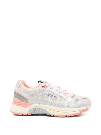 Autry Hyperway Mesh And Metallic Leather-trimmed Suede Sneakers In Multi
