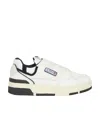Autry White Low Top Sneakers With Black Details And Logo Patch In Leather And Suede Man In White