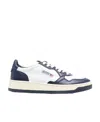 Autry 'medalist' White And Black Low Top Sneakers With Logo Patch In White