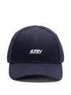 Autry Curved Peak Cap With Embroidered Logo In Blue