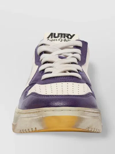 Autry Aged Effect Low Top Sneakers In Neutrals