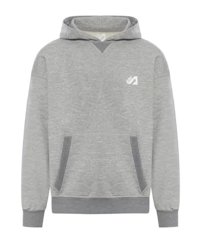 Autry Appliqué-logo Mélange-effect Sweatshirt In Gray