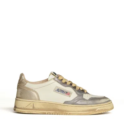 Autry Artisanal Low-top Sneakers In Platinum And Violet In Multi
