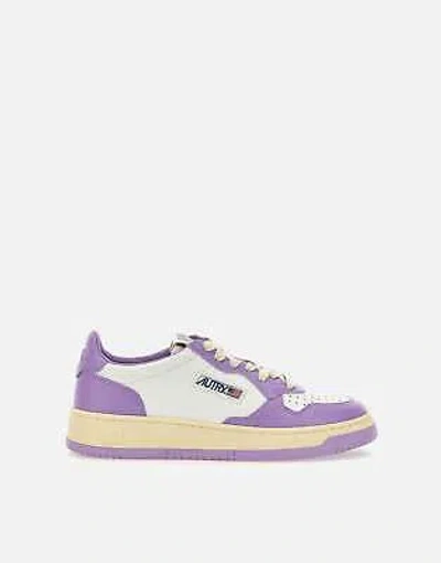 Pre-owned Autry Aulwwb43 Leather White Lilac Sneakers 100% Original