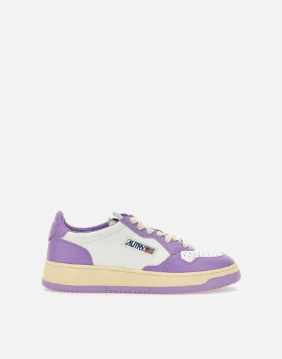 AUTRY AUTRY AULWWB43 LEATHER WHITE LILAC SNEAKERS