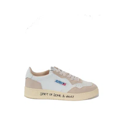 Autry White Goatskin Low Top Sneakers In Multi