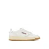 Autry White Goatskin Low Top Sneakers In Nude