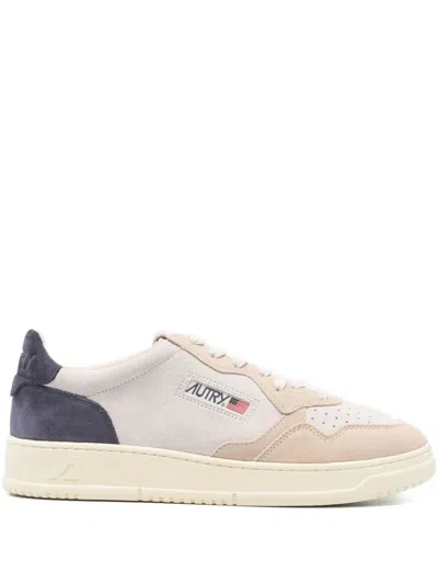 Autry Medalist Panelled Lace-up Sneakers In Animal Print