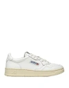 Autry Medalist Low White Sneakers With Suede Inserts And Tonal Heel Tab In Leather Man In White