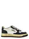 Autry Medalist Low Vintage X Mihara Yasuhiro White And Black Sneakers With Handcrafted Sole In Leather Man In Multi