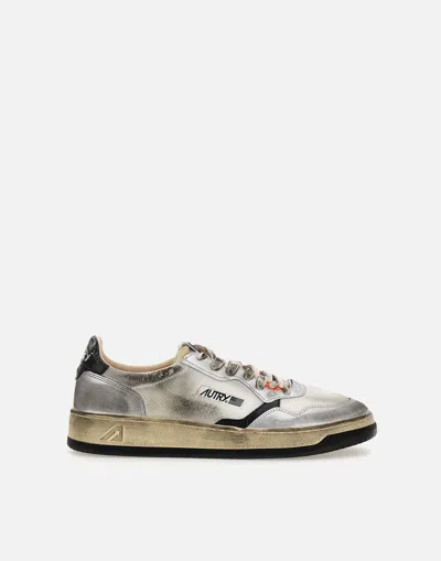 AUTRY AUTRY AVLM MS13 OFF WHITE AND SILVER MEN'S SNEAKERS