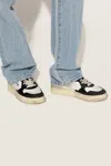 Autry Black And White 'medalist' Low Top Sneakers Distressed Effect In Cow Leather In Multicolour
