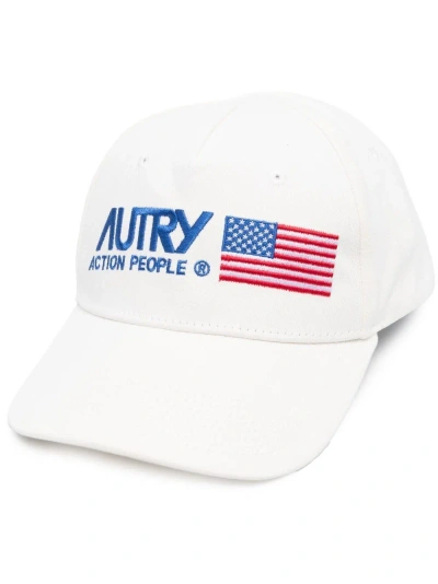 Autry Logo-embroidered Baseball Cap In Bianco