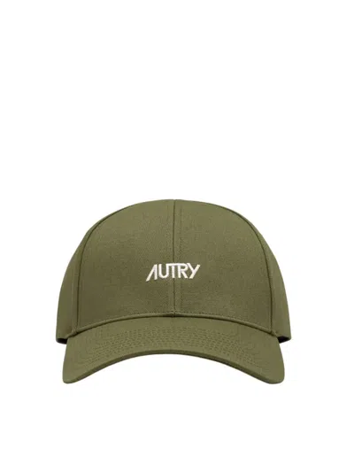 Autry Baseball Hat With Contrast Embroidered Logo In Green