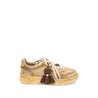 Autry Beaded Tassel Sneakers In Neutral