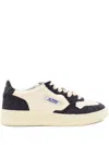 Autry Beige And Blue Leather Medalist Low Sneakers In Sand