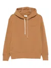 Autry Beige Cotton Hoodie With Contrasting Drawstrings In Multi