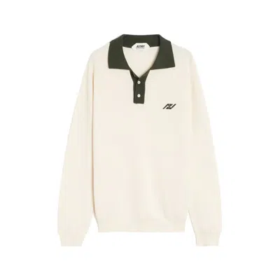 Autry Beige Cotton Polo Men's Shirt In Neutral