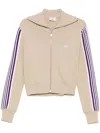 Autry Knitted Zip-up Sweatshirt In Beige