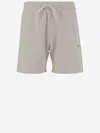 Autry Elasticated-waistband Logo-patch Shorts In Gray