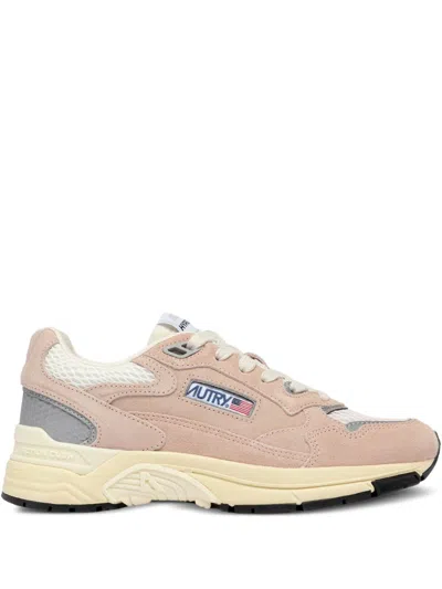Autry Beige Suede Upper Mesh Sneakers In Multi